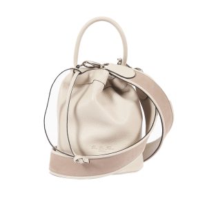 Rue Des Fleurs Le Petit Sac 24 Secchiello Bianco Tracolla Nabuk Beige