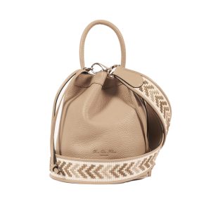 Rue Des Fleurs Le Petit Sac 24 Secchiello Taupe Tracolla Ricamo Taupe