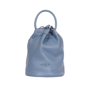 genuine leather bucket bag made in italy blue riviera